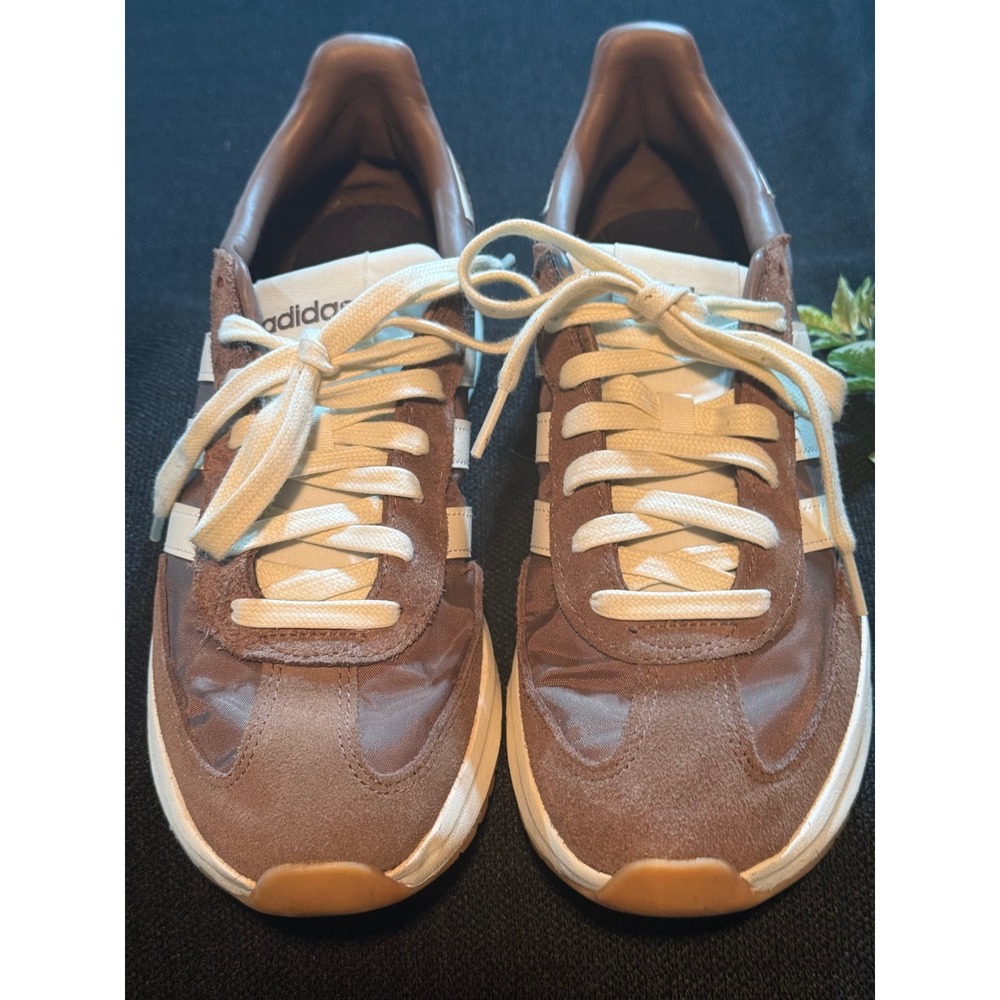 Adidas Run 60s 3.0 Brown Cream Suede Nylon Sneakers JQ7912 Womens 9.5